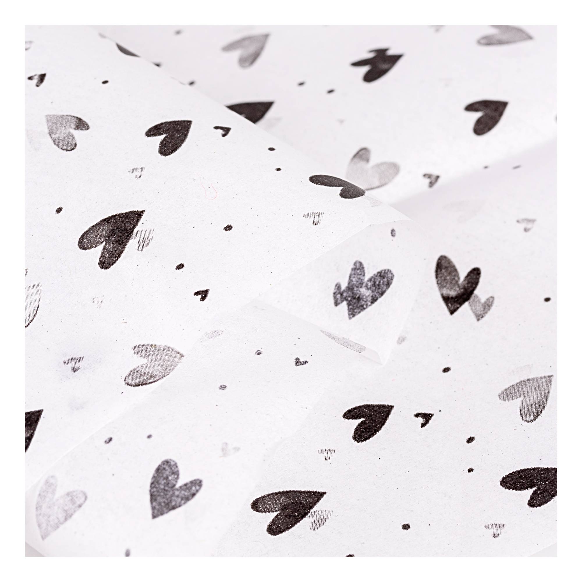 Grey Heart Printed Tissue Paper 50cm x 75cm 6 Pack  image number 2