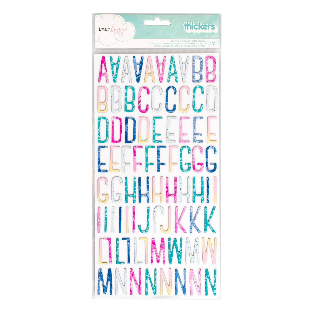 Dear Lizzy Printed Chipboard Letter Thickers Stickers 175 Pieces Hobbycraft