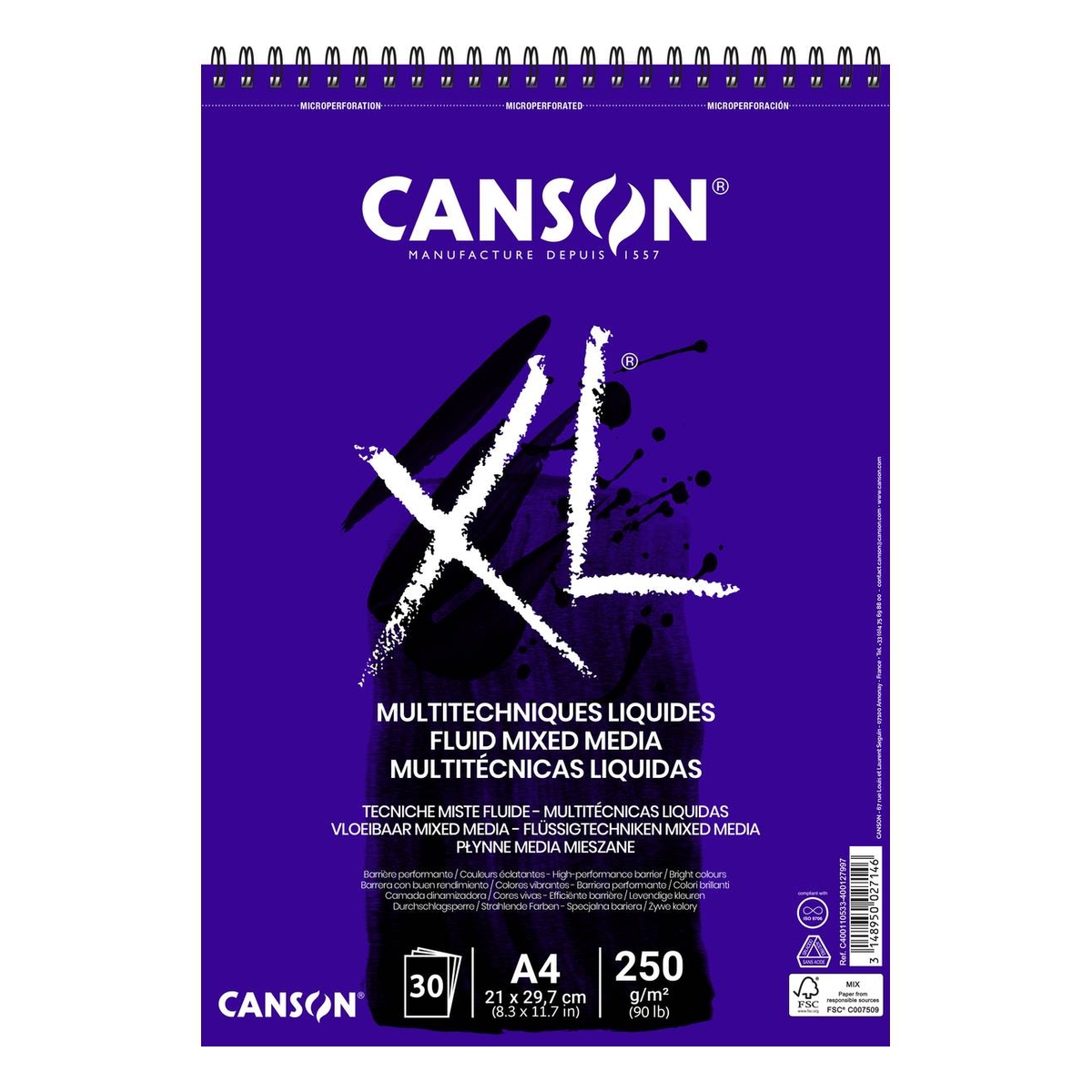 Canson XL Fluid Mixed Media Paper A4 30 Sheets Hobbycraft