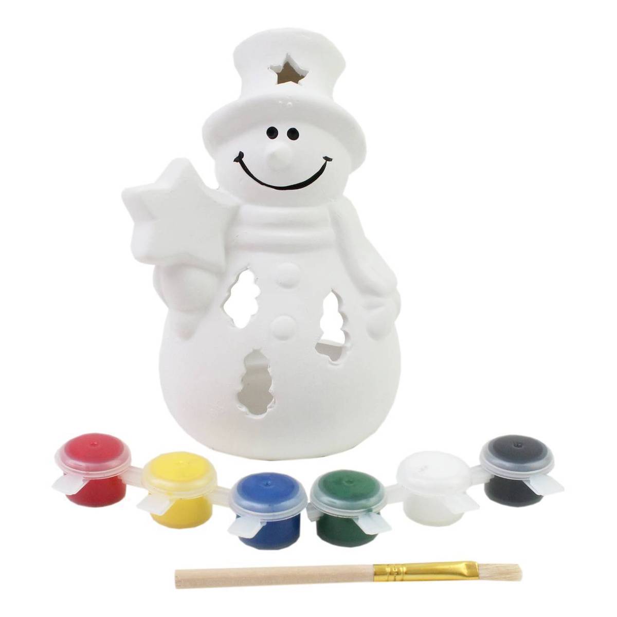 Paint Your Own Ceramic Keepsake Holiday Snowman Light Up 
