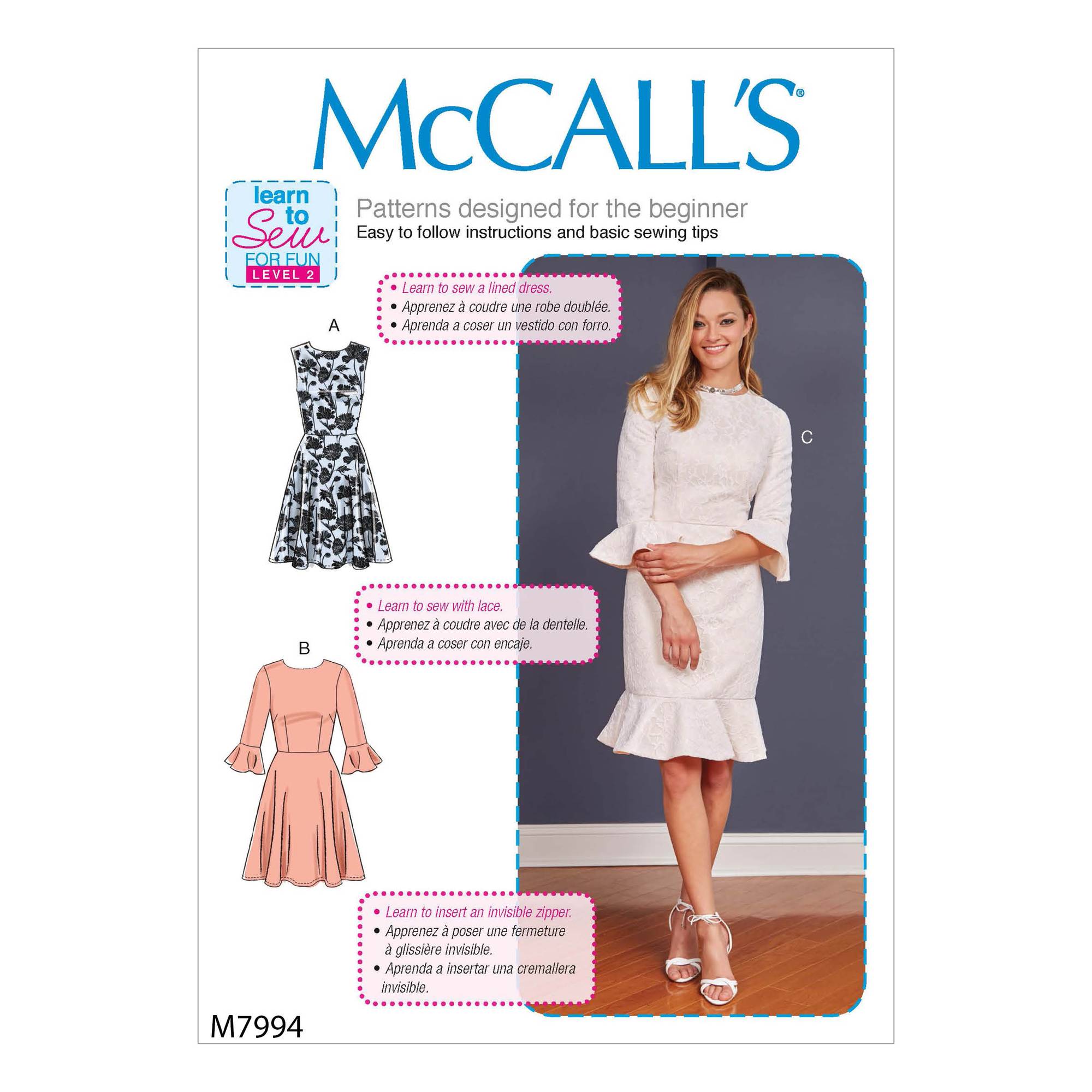 McCall’s Women's Dress Sewing Pattern M7994 (8-16) | Hobbycraft
