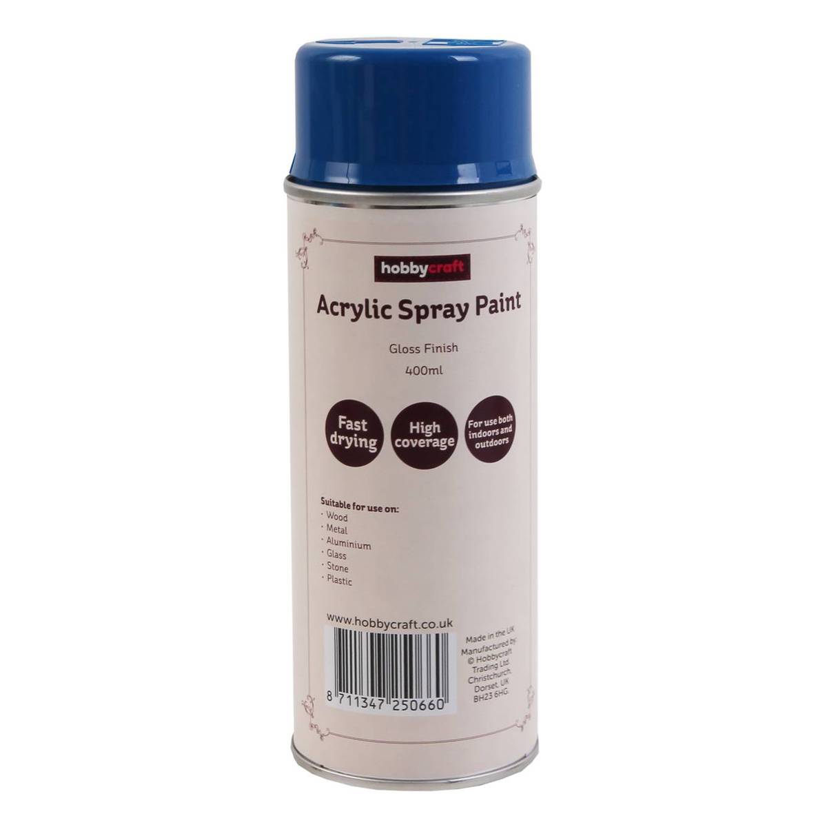 Blue Gloss Acrylic Spray Paint 400ml Hobbycraft