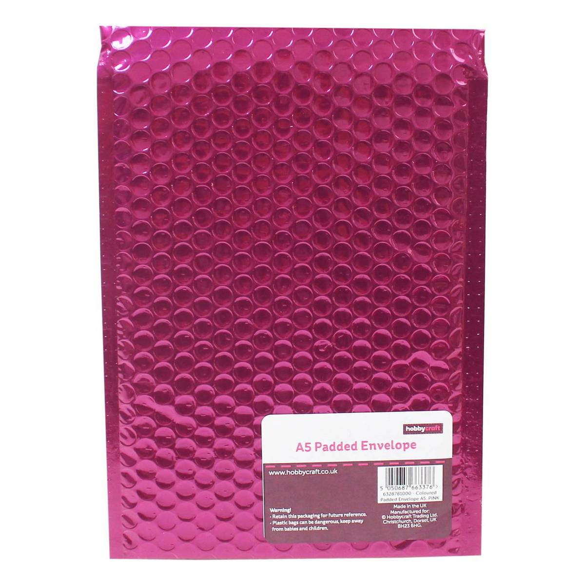 Pink Padded Envelope A5 Hobbycraft