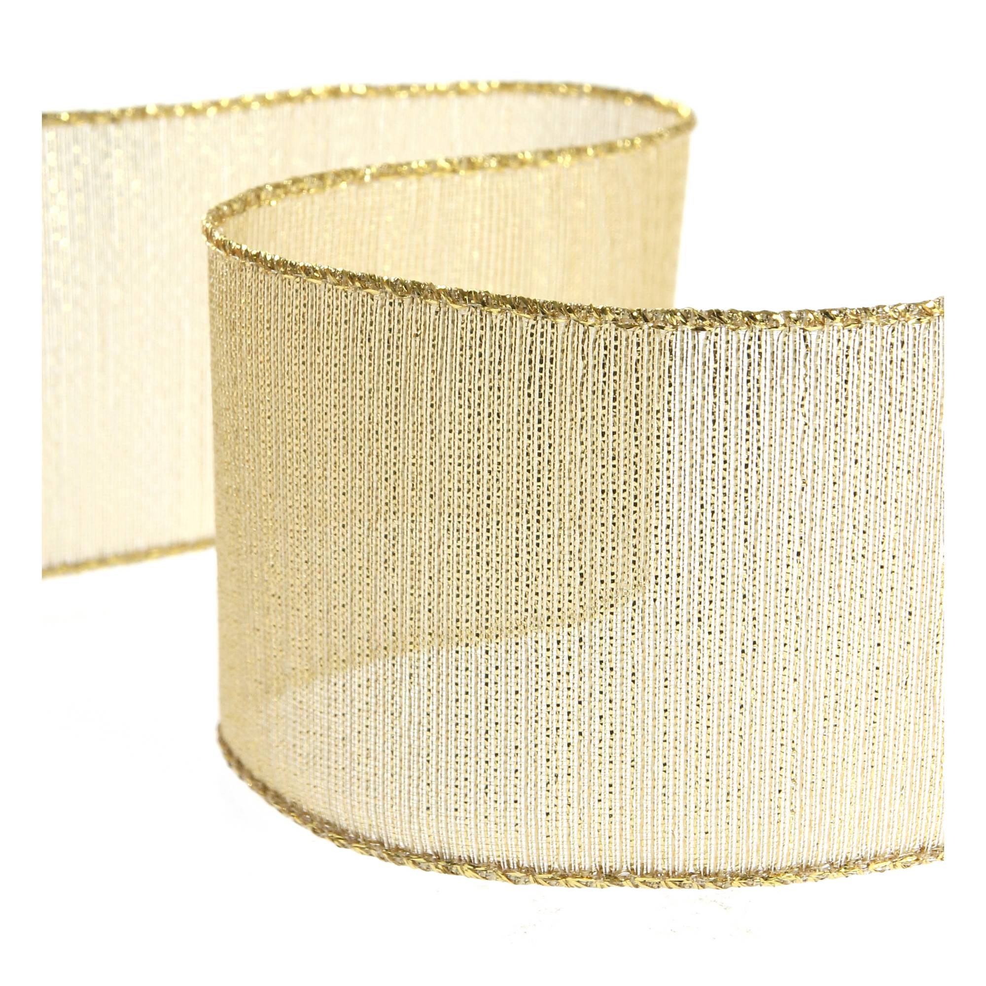 Gold Wire Edge Ribbon 63mm x 3m Hobbycraft