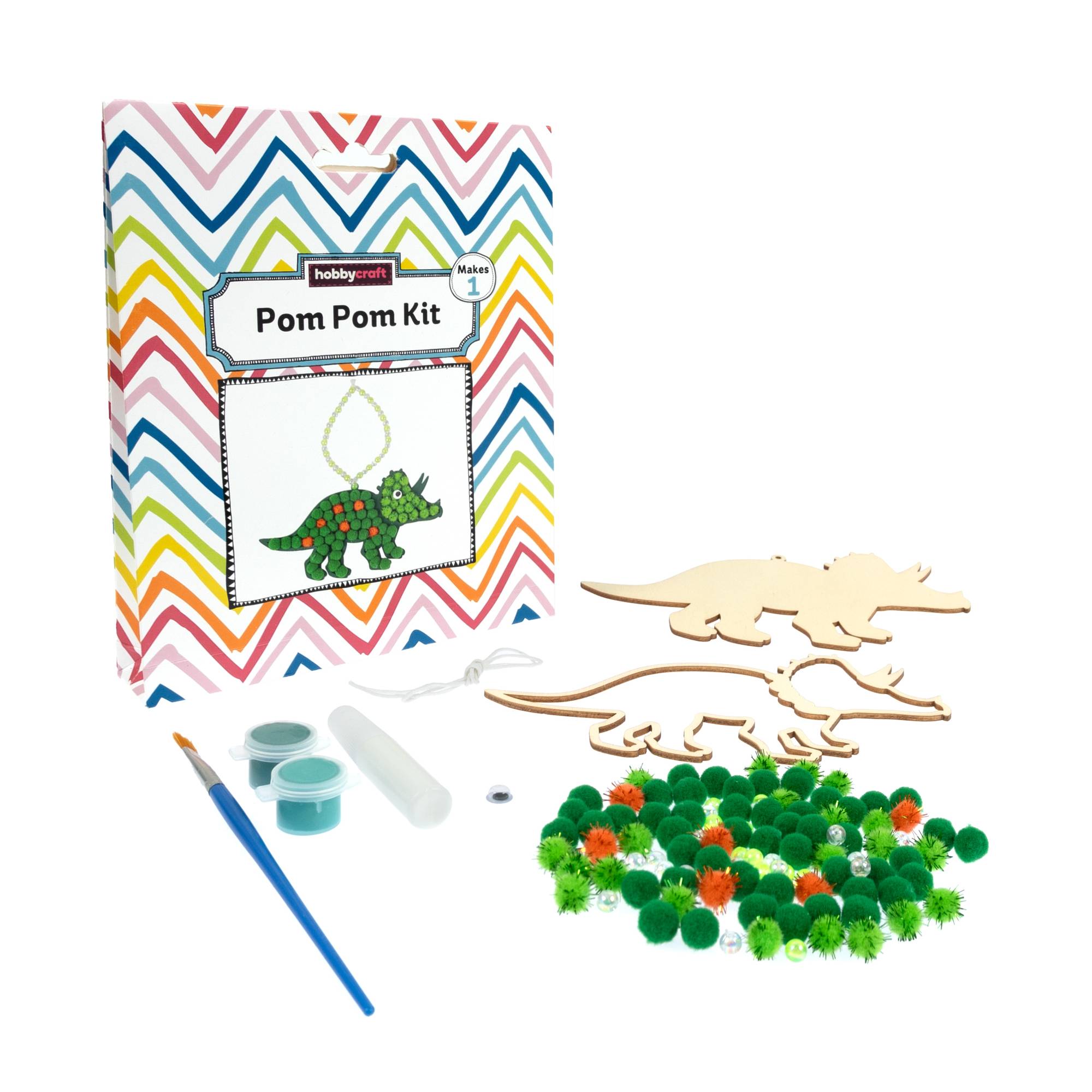 Make Your Own Pom Pom Triceratops Kit