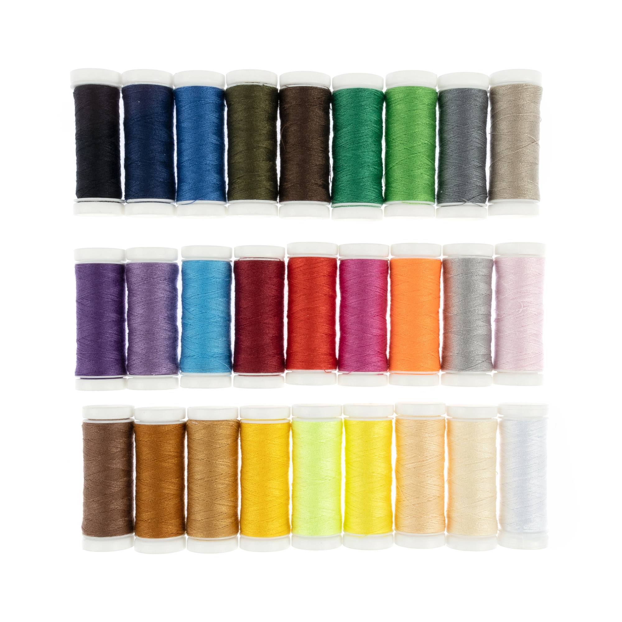 66-Piece, 27-Color Rainbow Sewing Thread Kit, Multi-Colored