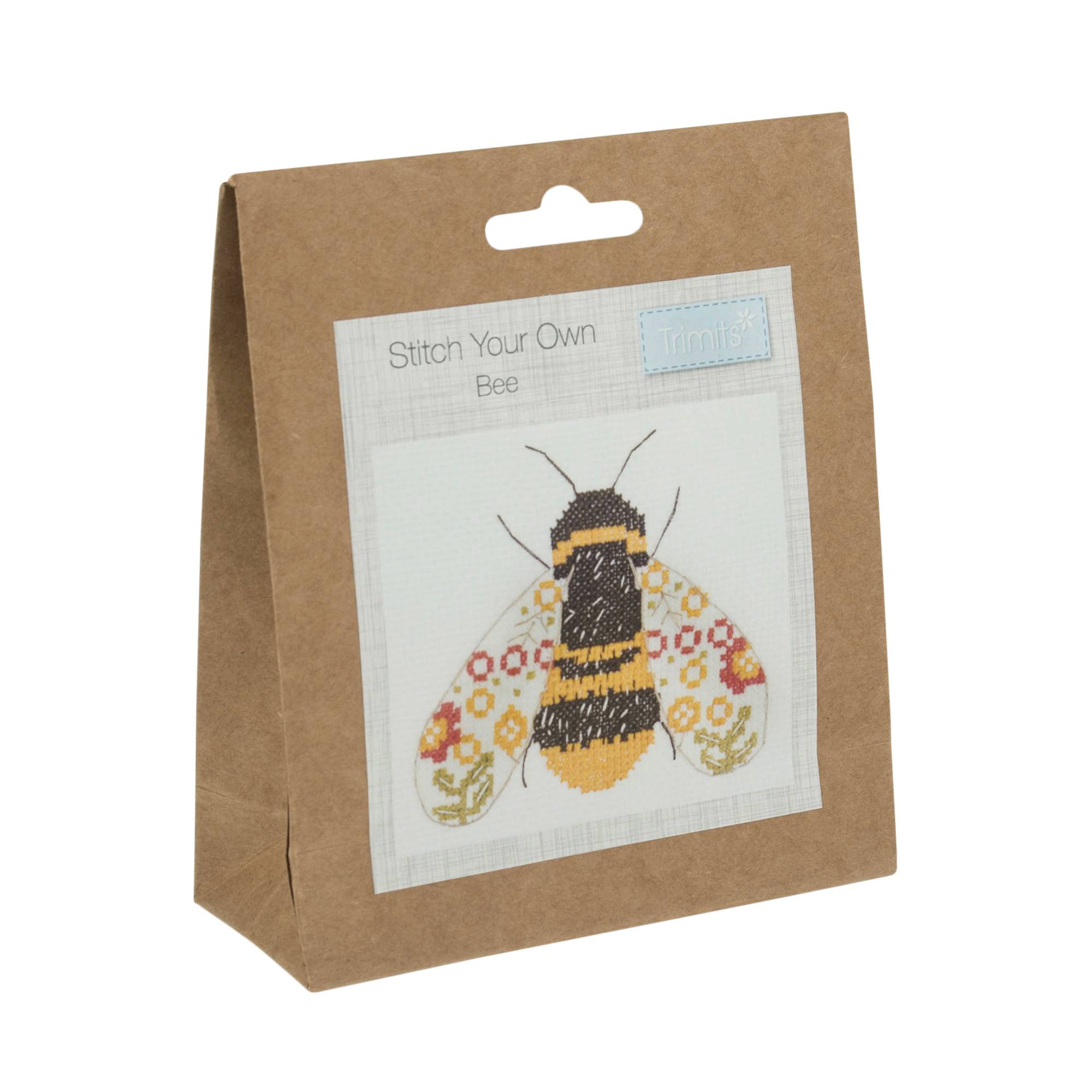 Trimits Bee Counted Cross Stitch Kit 13cm x 13cm Hobbycraft