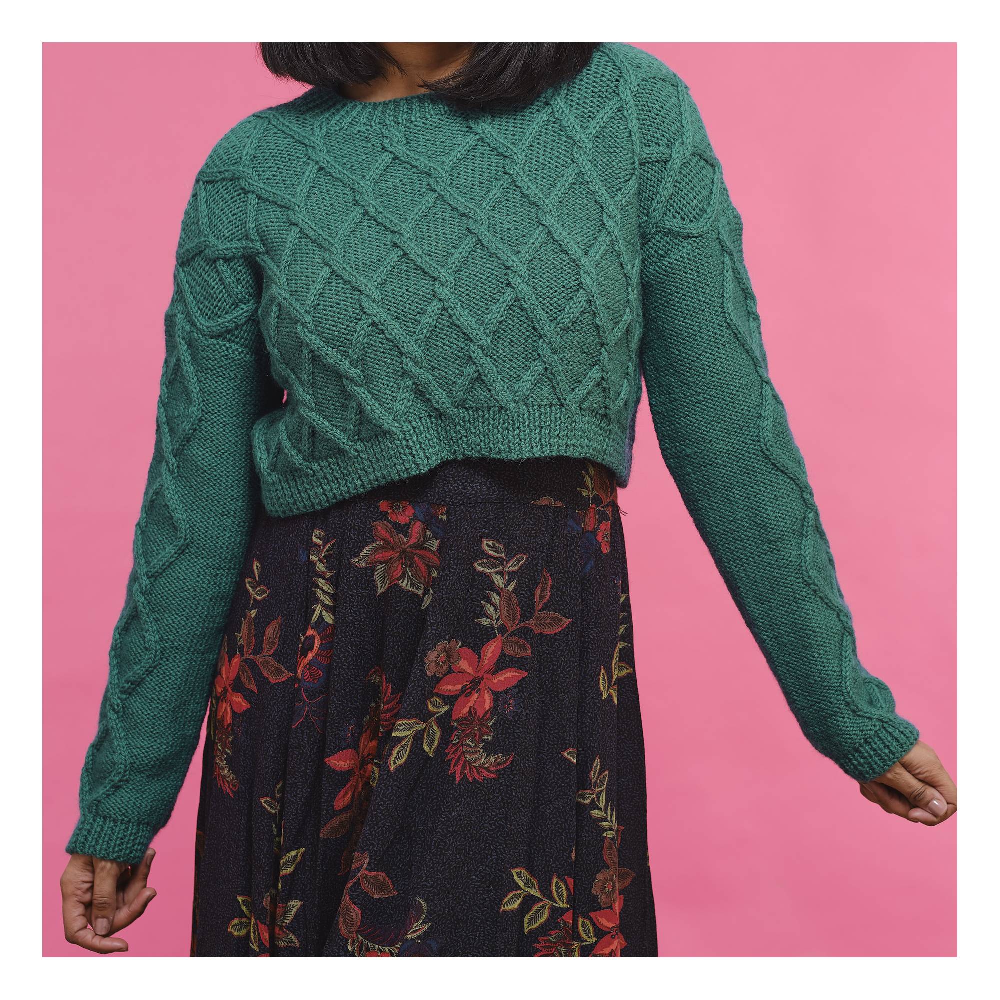 Knitcraft Crop Cable Jumper Digital Pattern 0342 | Hobbycraft