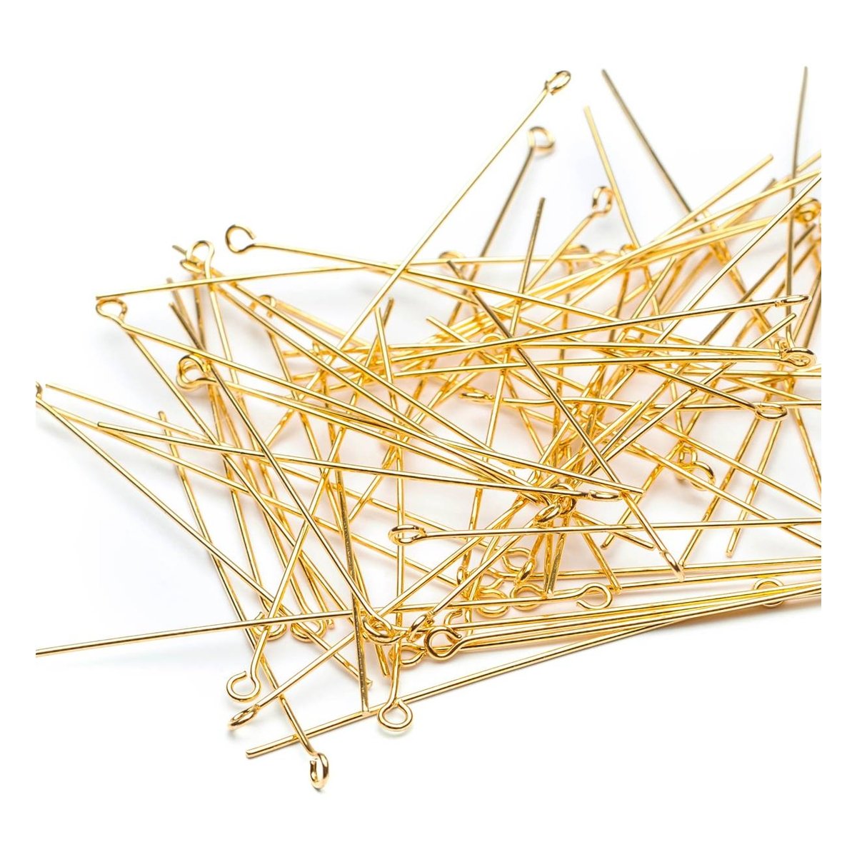 Beads Unlimited Gold Plated Eyepins 50mm 40 Pack