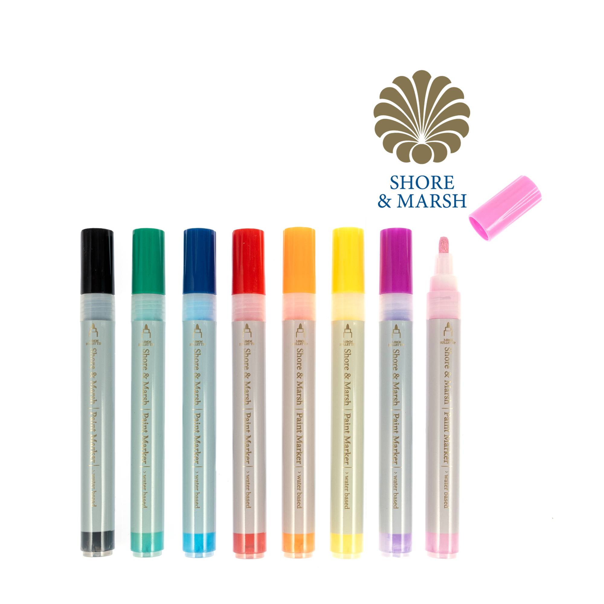Shore & Marsh Primary Paint Markers 8 Pack Hobbycraft