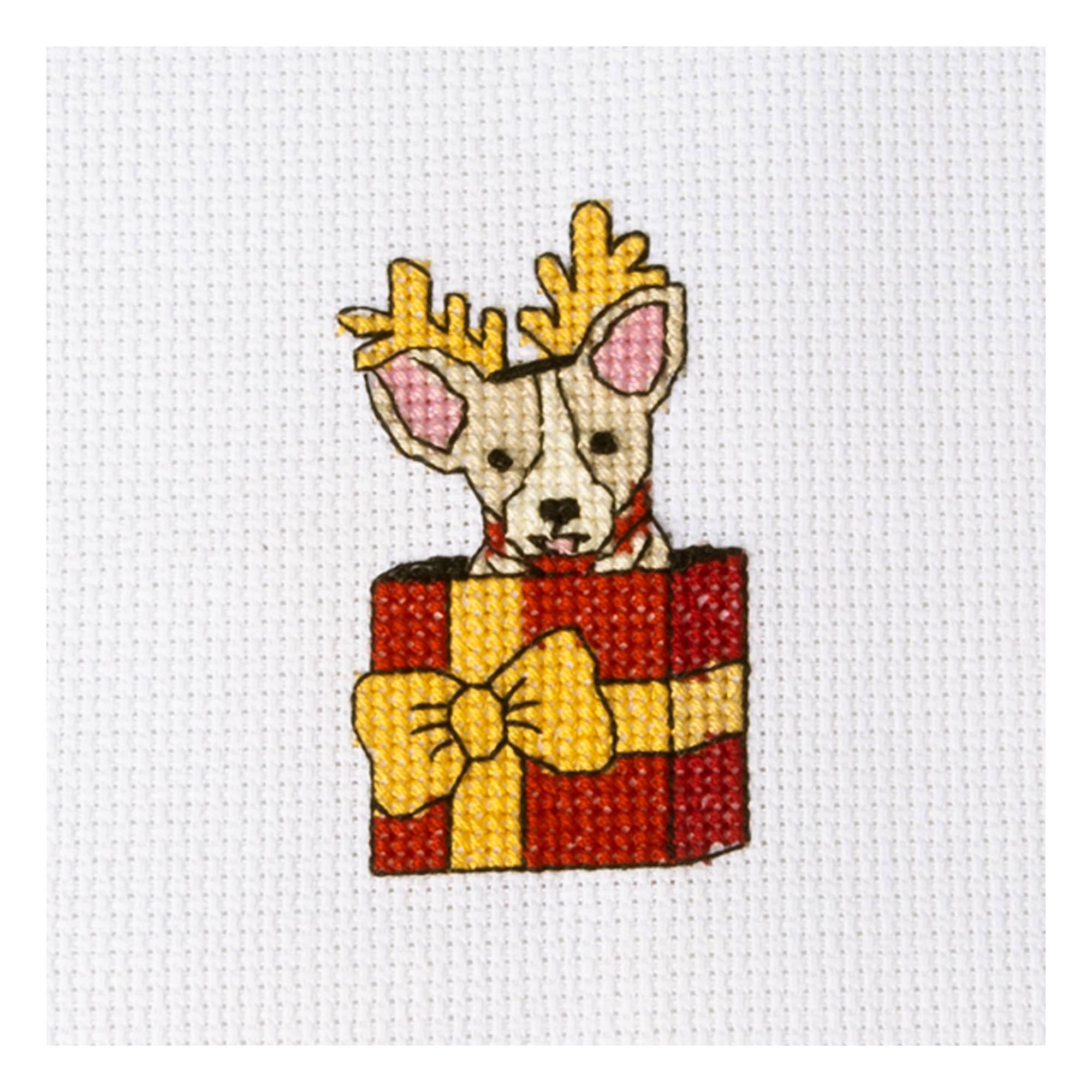 Christmas Dog Mini Cross Stitch Kit Hobbycraft