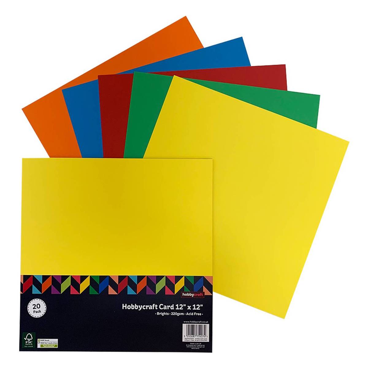 Bright Card 12 x 12 Inches 20 Pack Hobbycraft