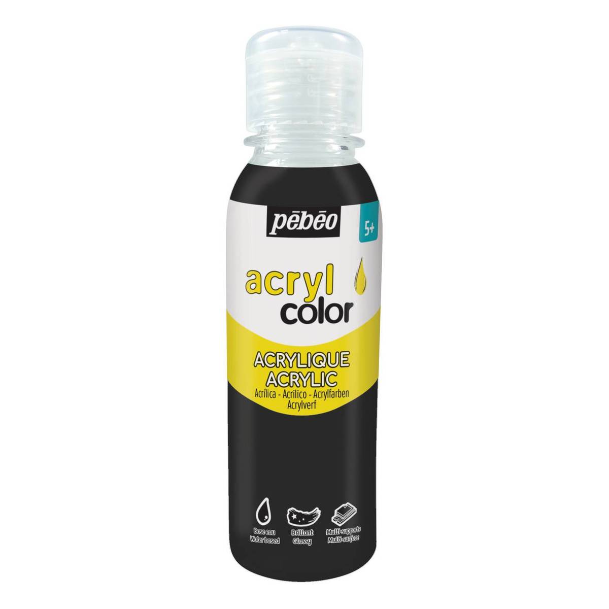 Pebeo Acrylcolor Black Acrylic Paint 150ml Hobbycraft