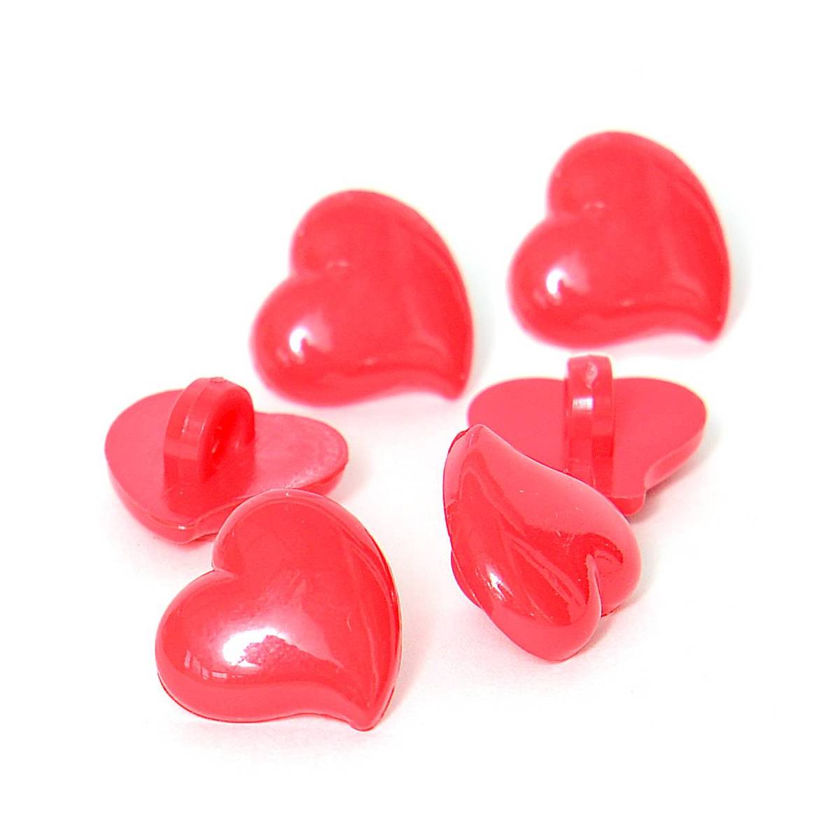 Hemline Red Novelty Hearts Button 6 Pack Hobbycraft
