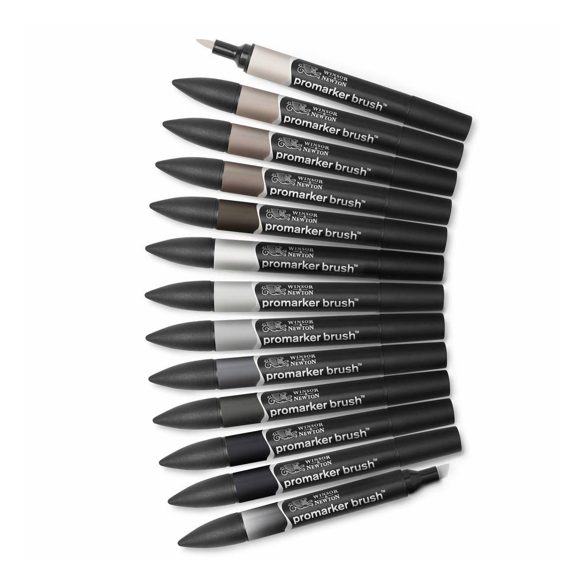 Winsor Newton Grey Promarker Brush 12 Pack Hobbycraft