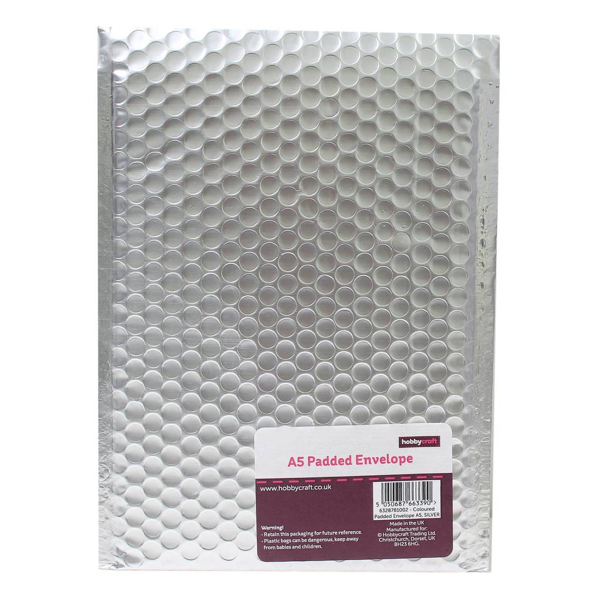 Silver Padded Envelope A5 Hobbycraft