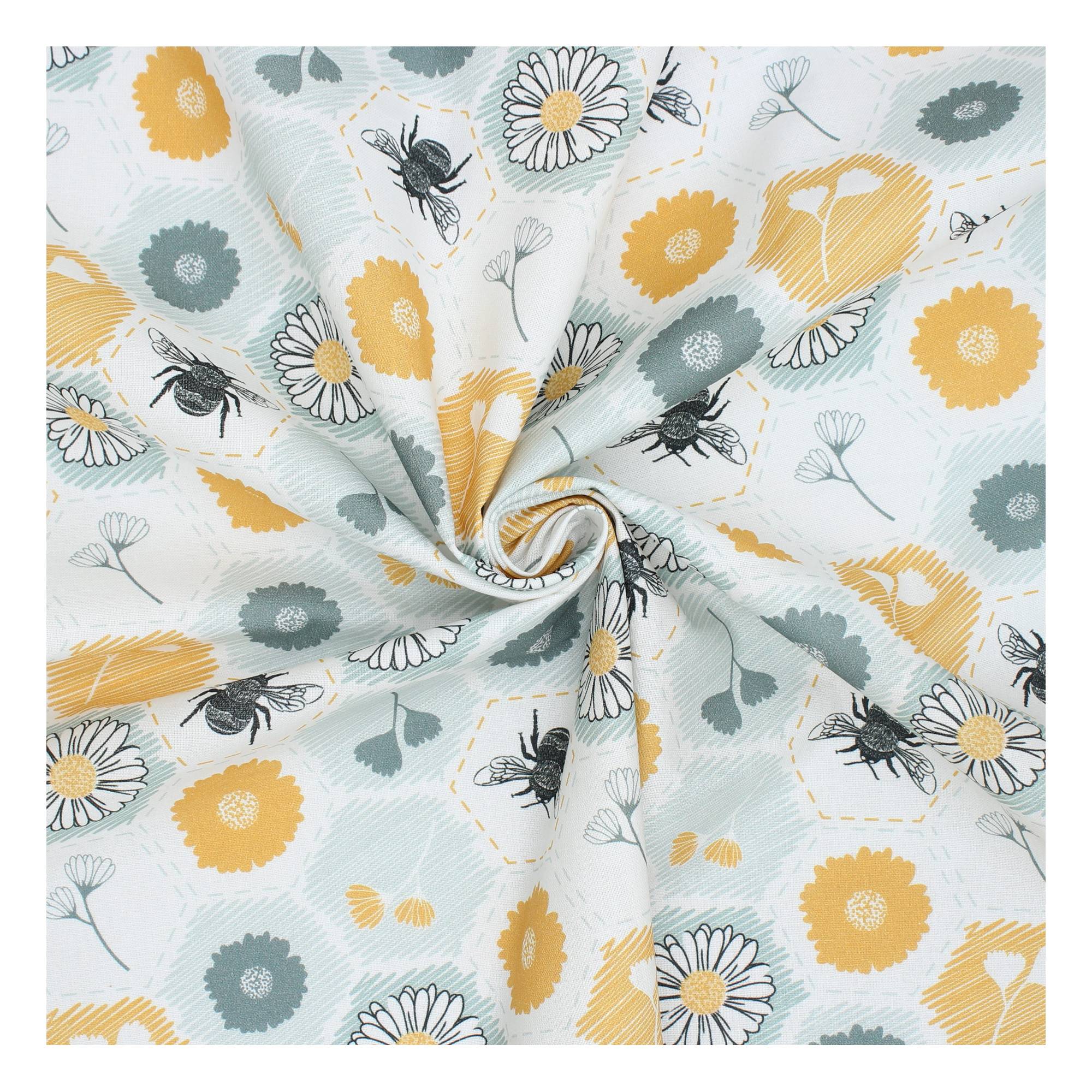 Women’s Institute Hexagon Flowers Cotton Fabric by the Metre Hobbycraft