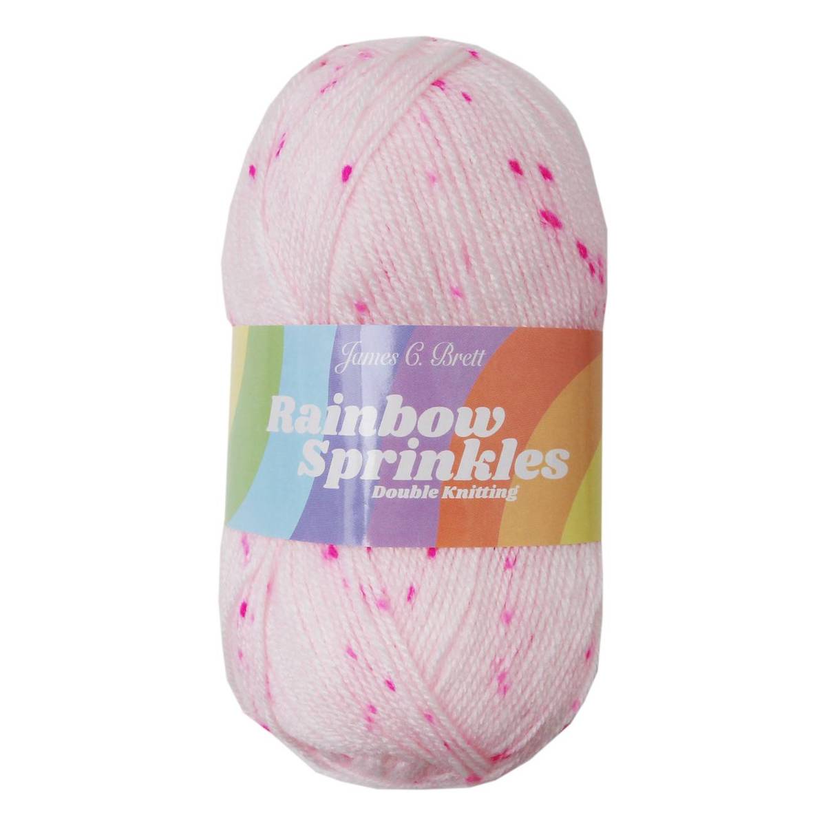 James C Brett Pink Spot Print Rainbow Sprinkles Yarn 100g Hobbycraft