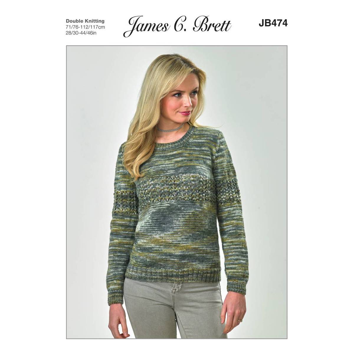James C Brett Stonewash DK Ladies' Sweater Pattern JB474 Hobbycraft
