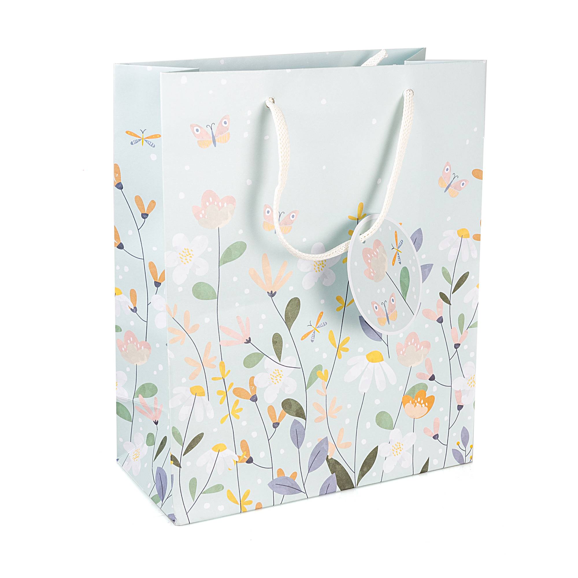 Delicate Flowers Birthday Wishes Gift Bag 29cm x 22cm Hobbycraft