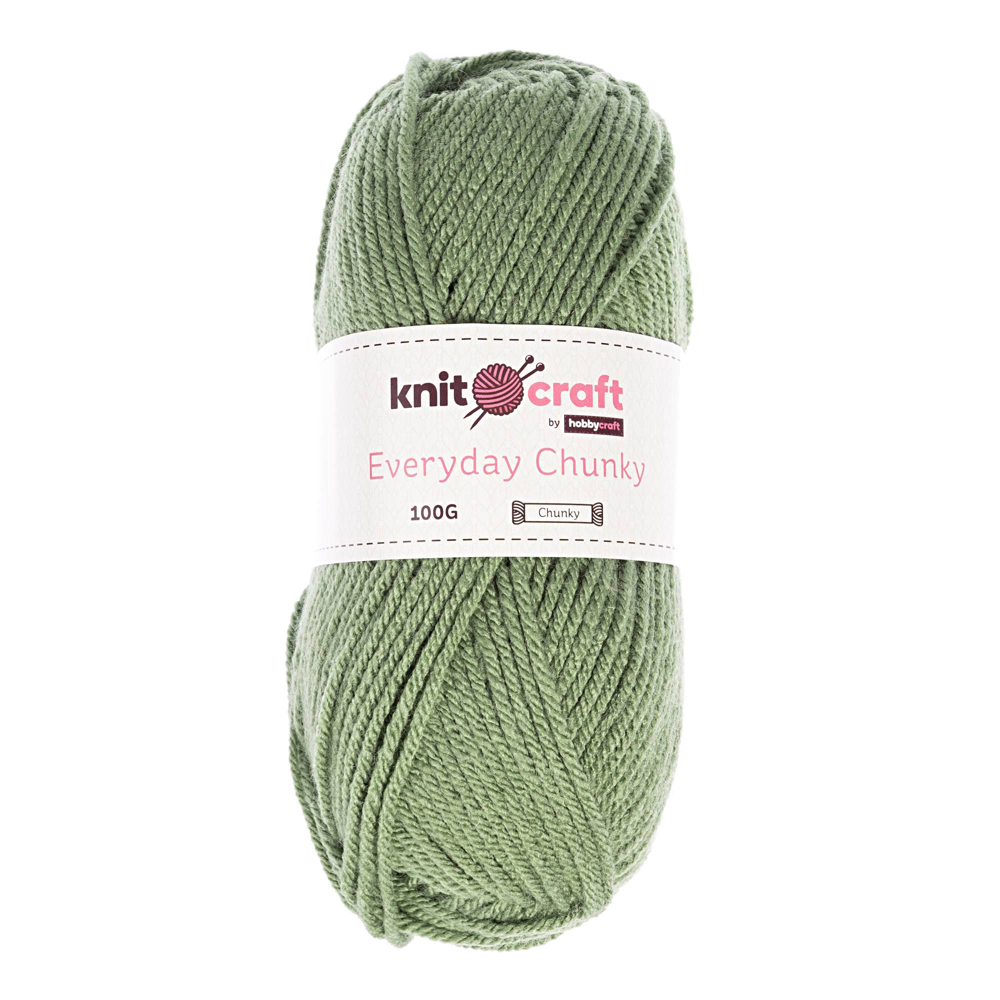 Knitcraft Green Everyday Chunky Yarn 100g Hobbycraft