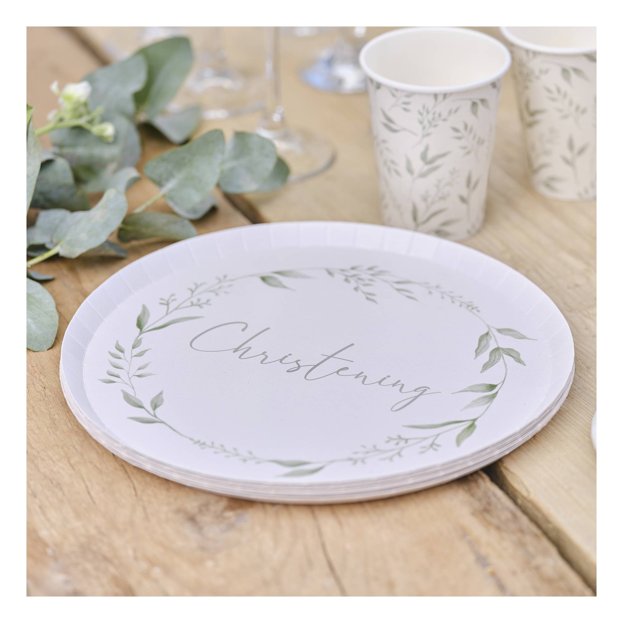 Ginger Ray Christening Wreath Plates 8 Pack Hobbycraft