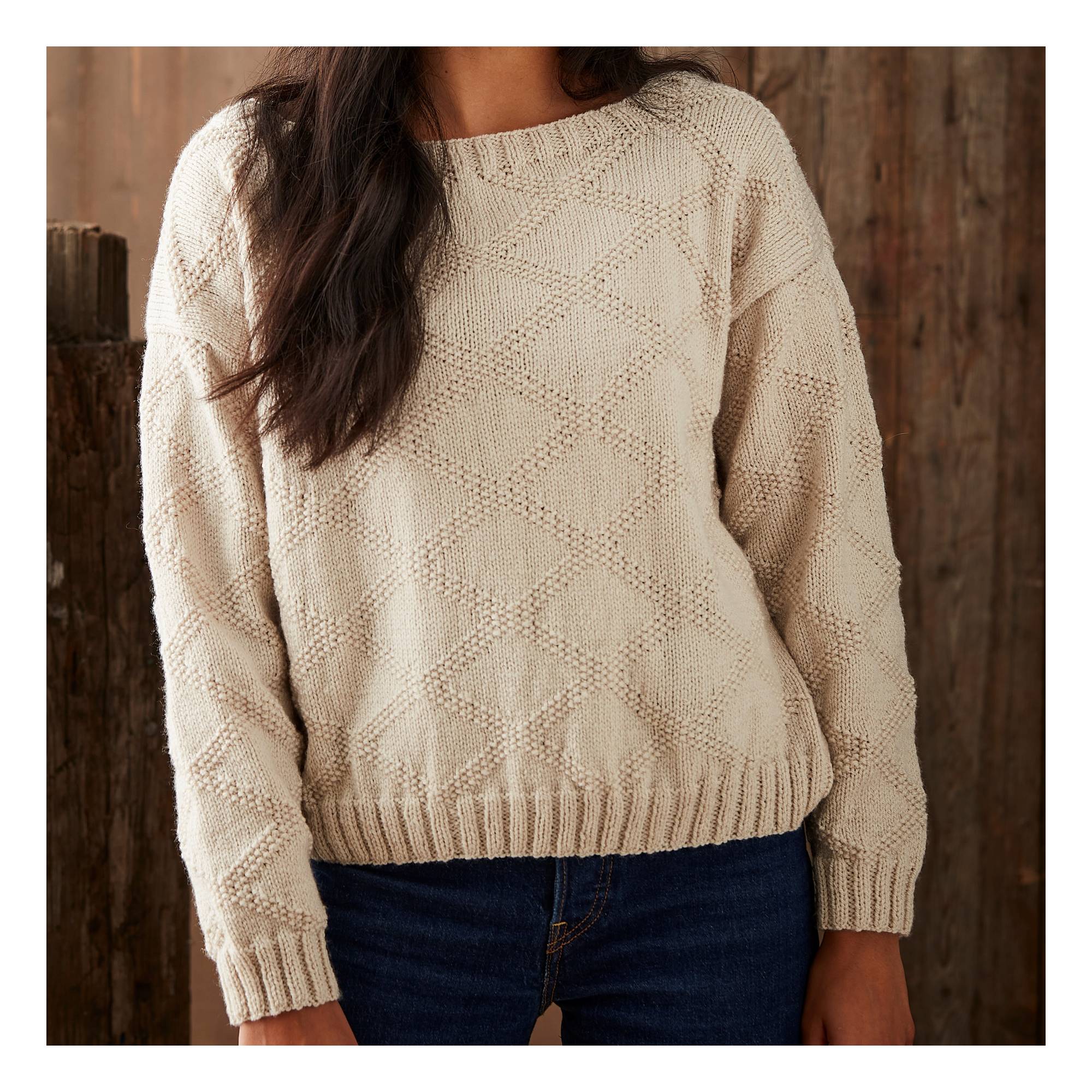 Knitcraft Moss Stitch Diamond Jumper 