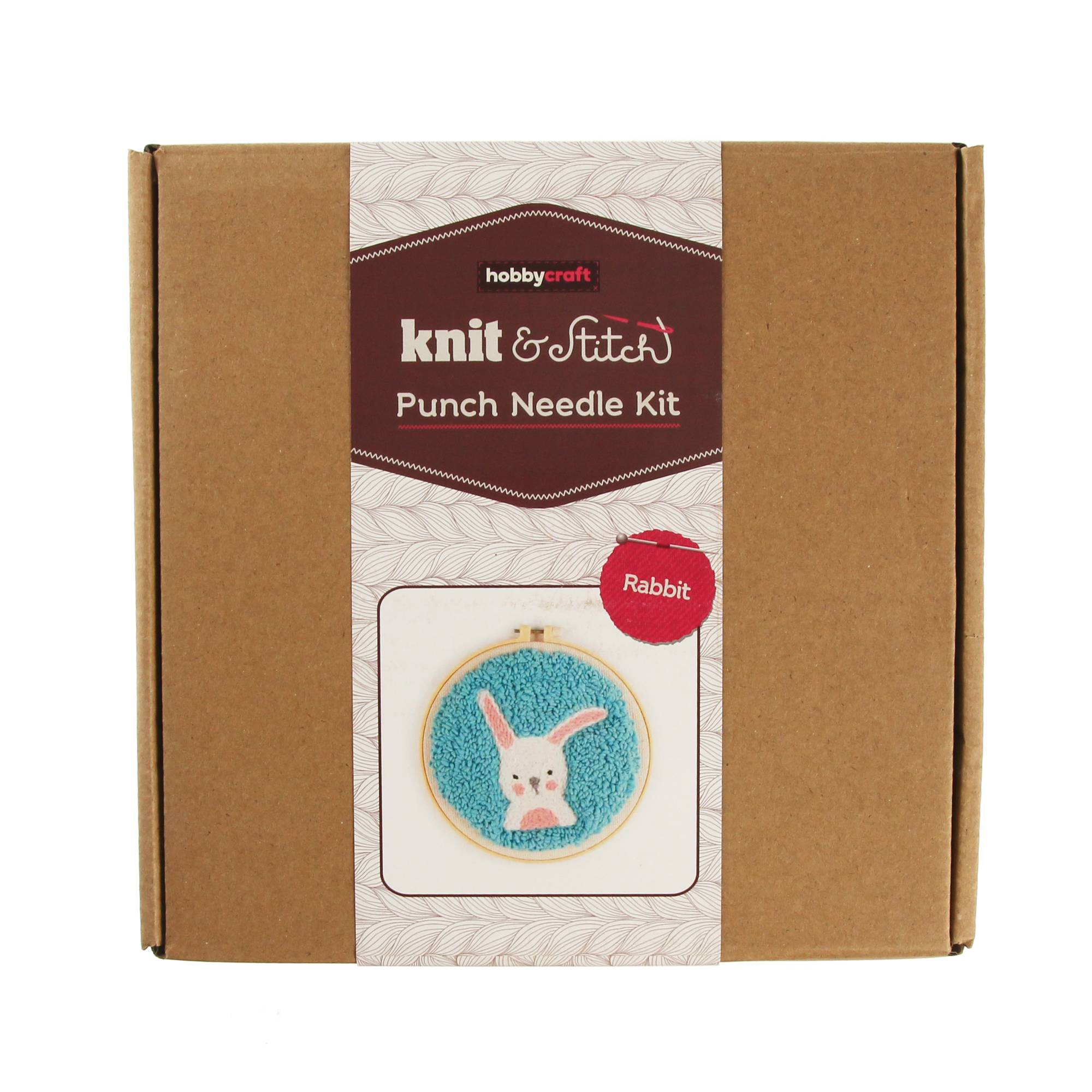 Rabbit Embroidery Punch Needle Hoop Kit 20cm Hobbycraft