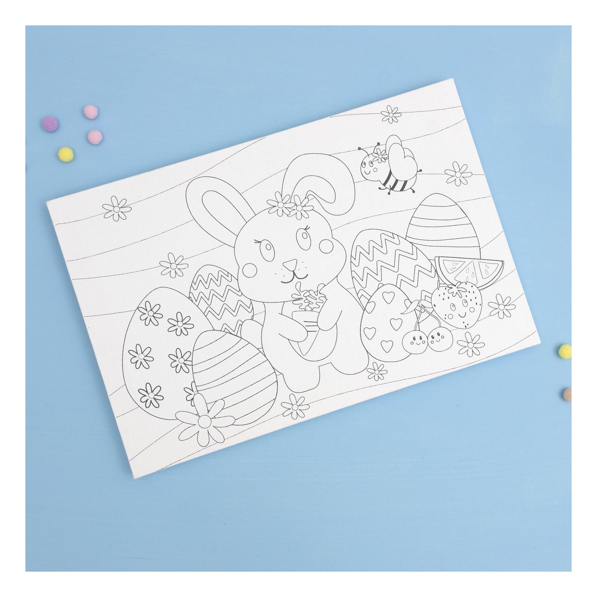 Easter Bunny Colour-in Canvas | Hobbycraft