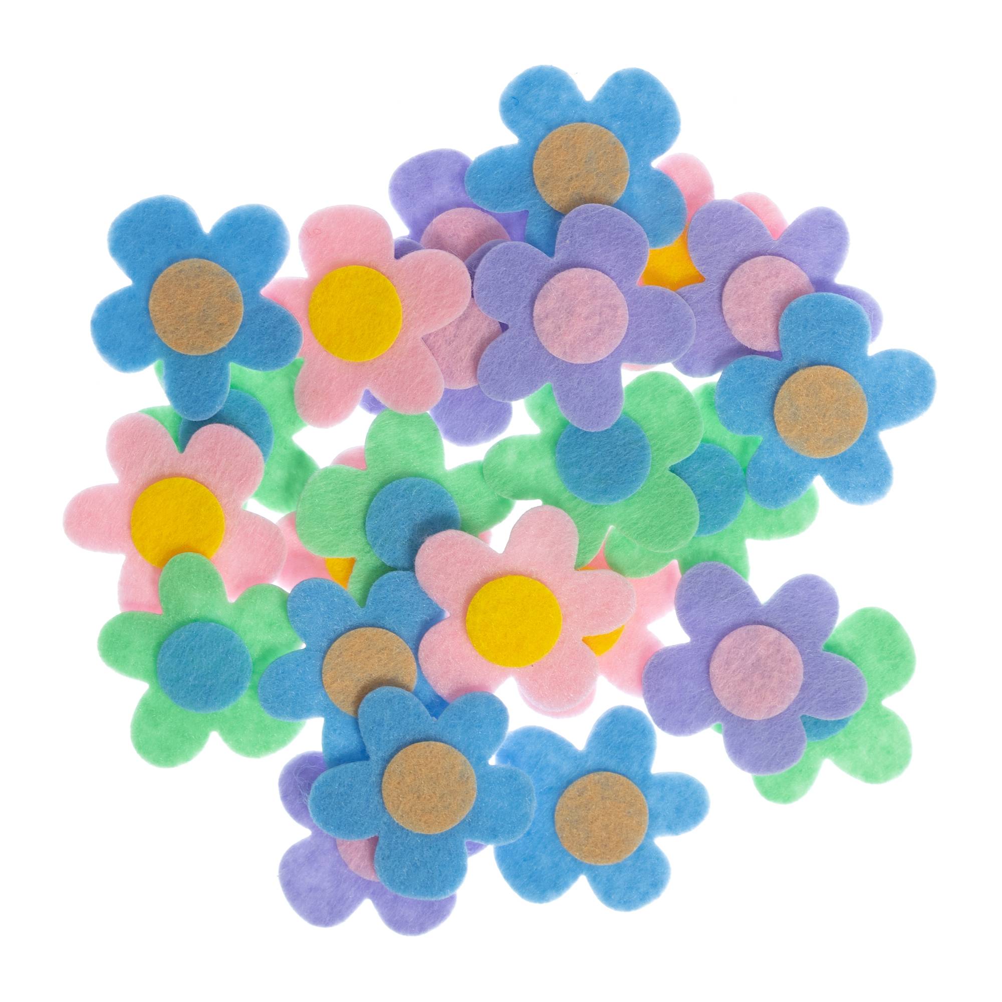 Felt Flower Stickers 24 Pack Hobbycraft