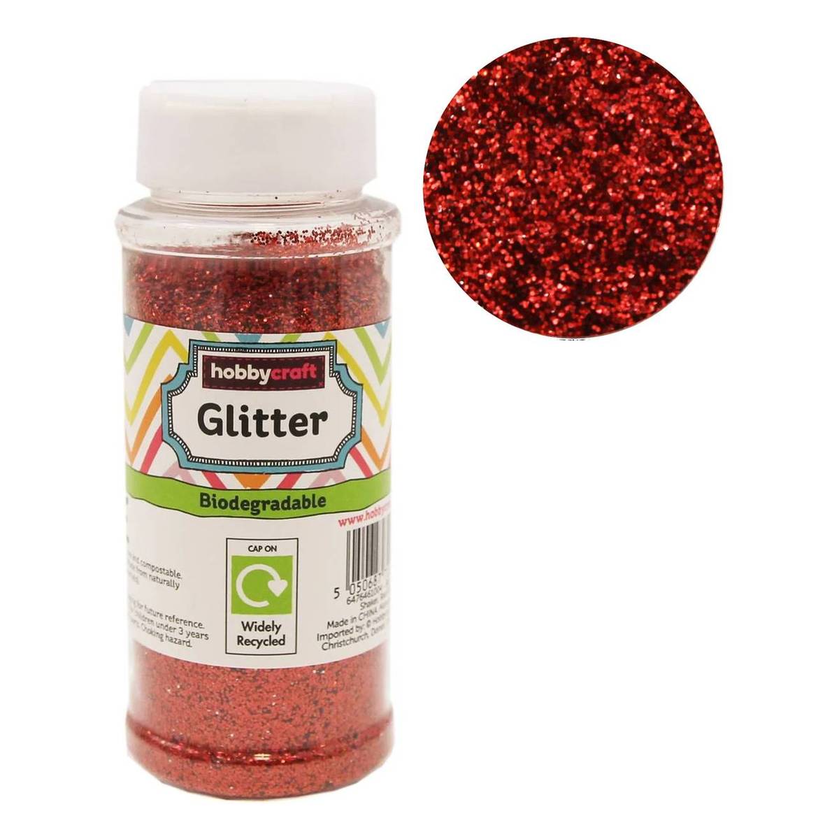 Red Biodegradable Glitter Shaker 80g Hobbycraft