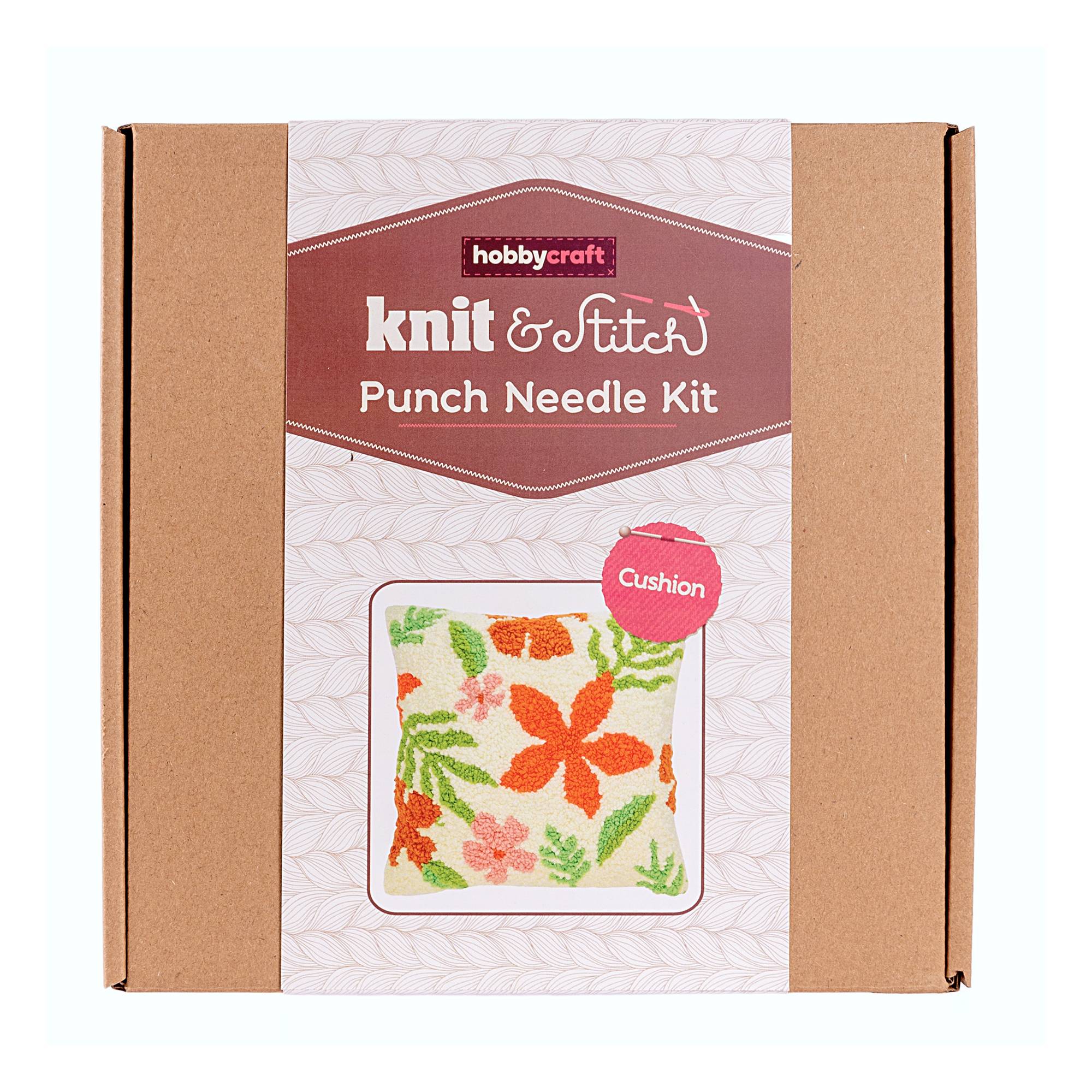 Floral Punch Needle Cushion Kit Hobbycraft