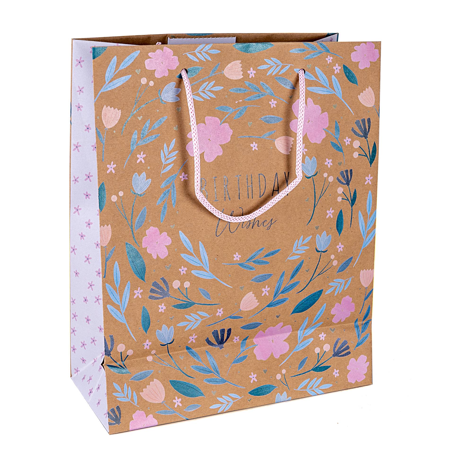 Kraft Floral Gift Bag 29.5cm x 23cm Hobbycraft
