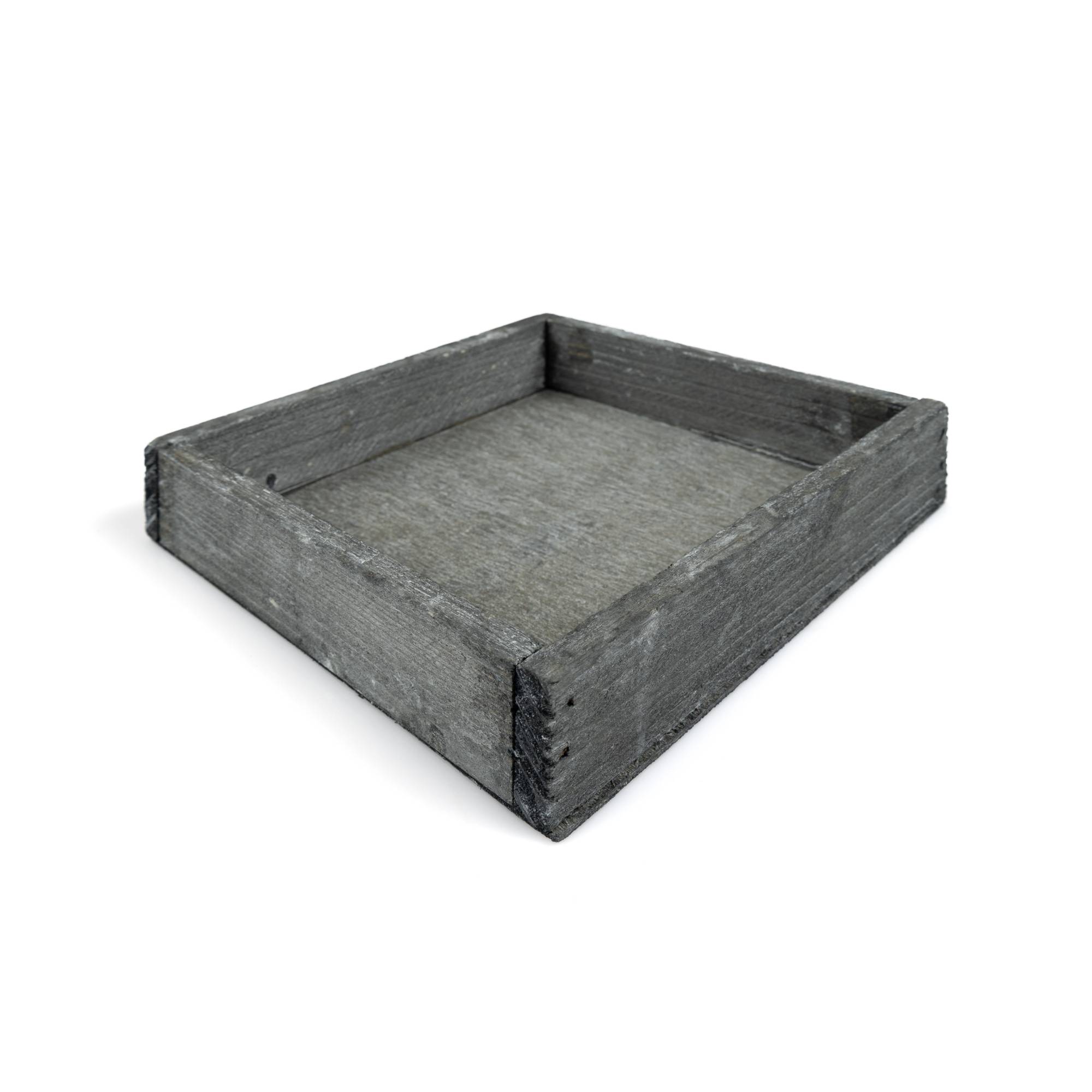 White Wash Wooden Tray 14cm x 14cm x 3cm Hobbycraft