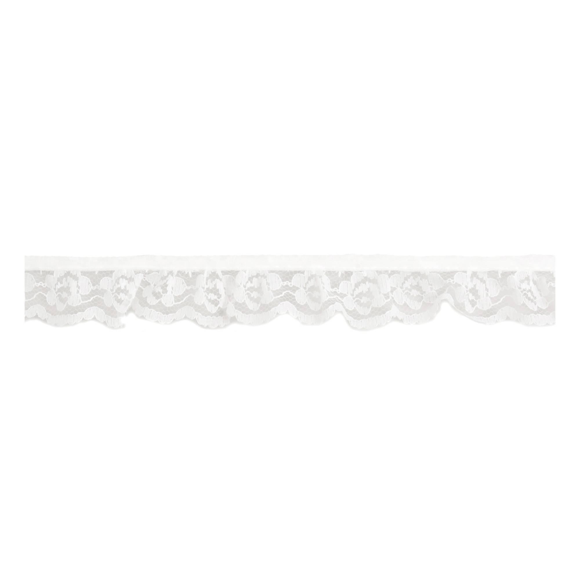 White 30mm Frilled Nylon Lace Trim by the Metre