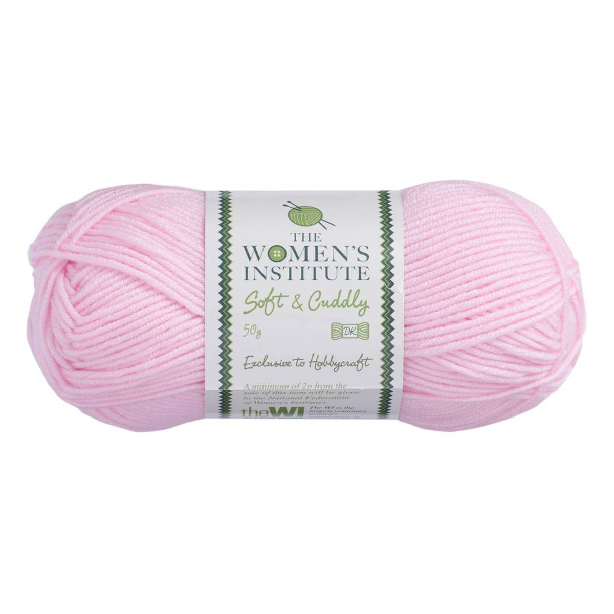 Women's Institute Light Pink Soft and Cuddly DK Yarn 50g Hobbycraft