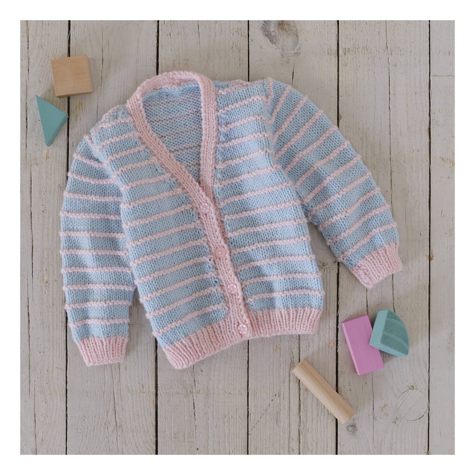 Knitcraft Baby Stripe Cardigan Digital Pattern 0336 image number 1