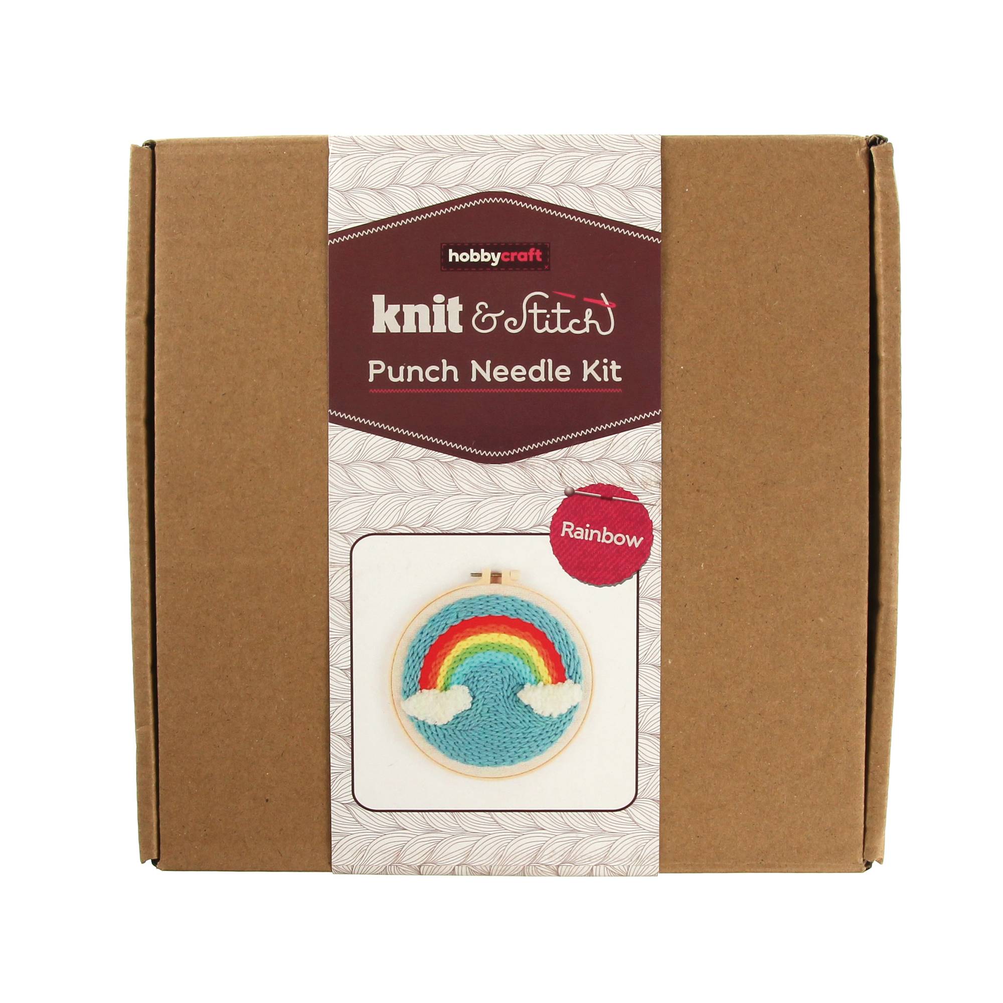 Rainbow Embroidery Punch Needle Hoop Kit 20cm Hobbycraft